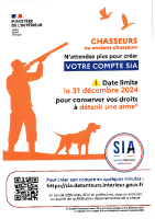 Rappelle chasseurs compte SIA