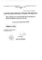 Conseil Municipal 15/07 à 20h (affiché le 07/07/2026)